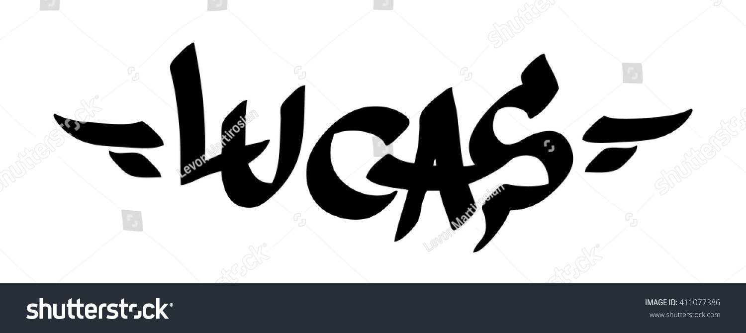 Graffiti Tag Lucas Name On White Stock Vector Royalty