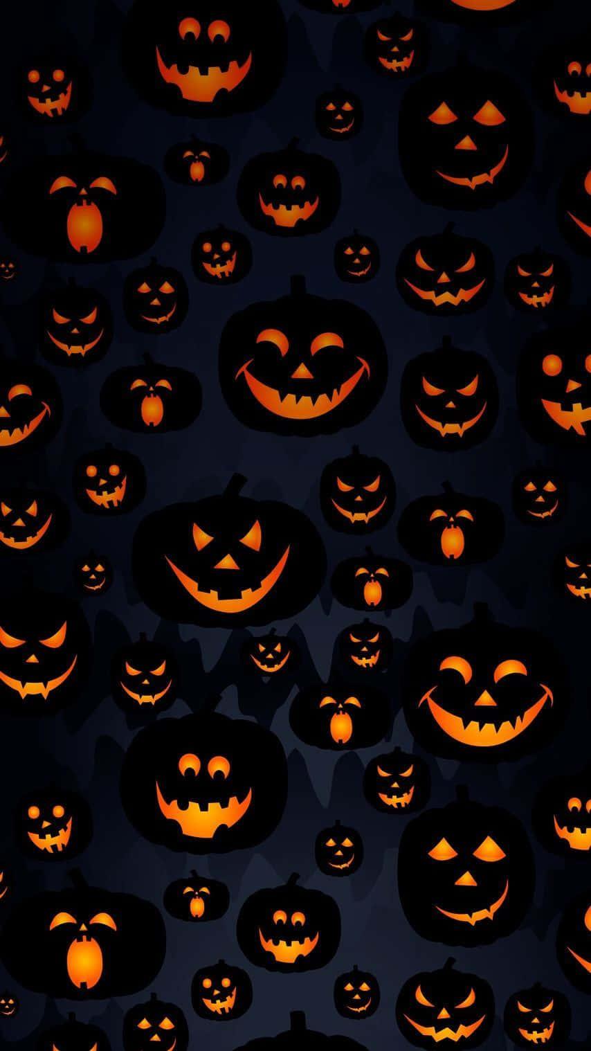Download Dark Pumpkins Fall Halloween Iphone Wallpaper
