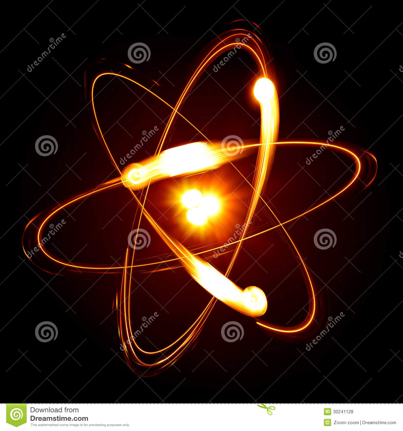 Symbol Of Atom Over Black Background