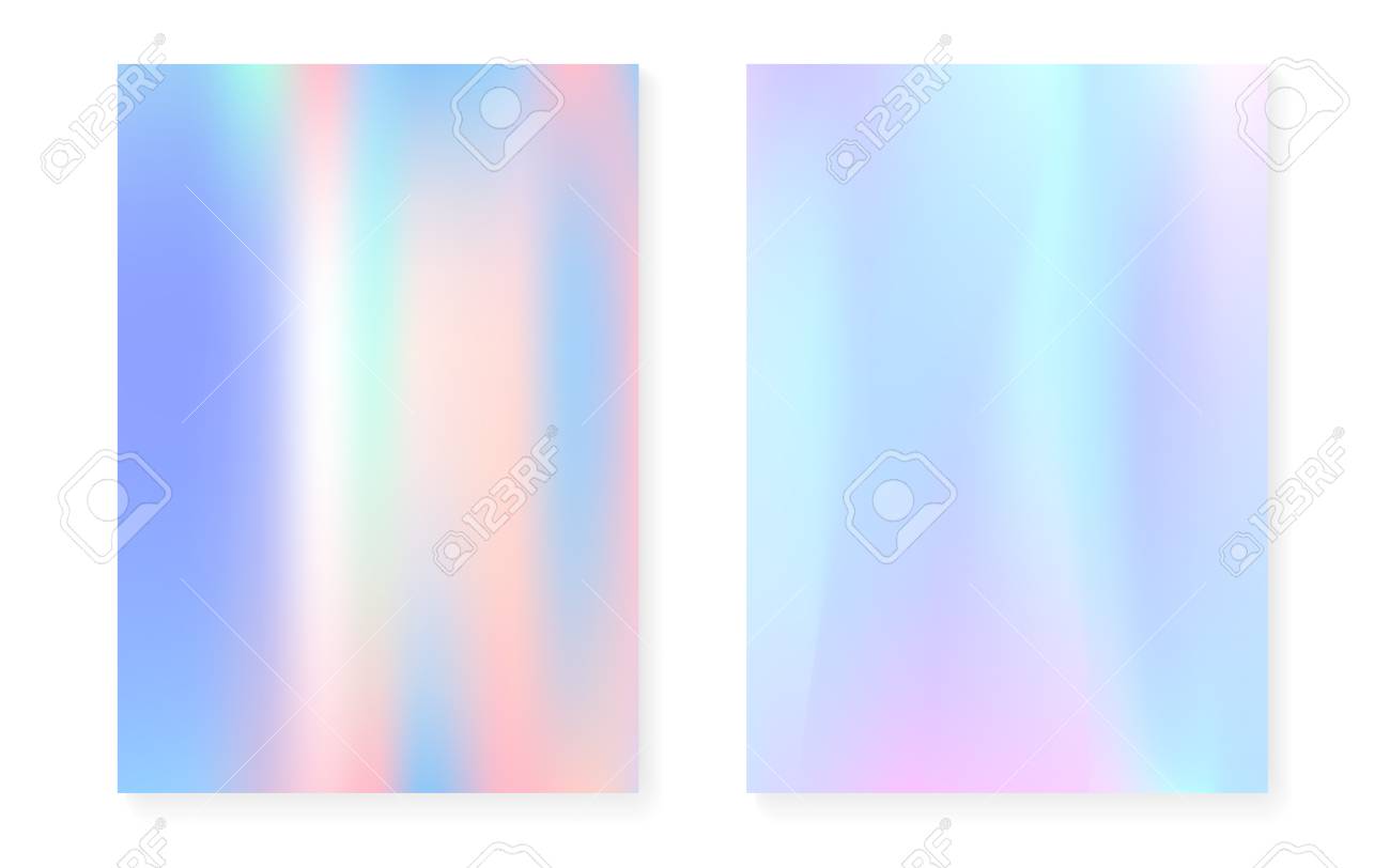 Pearlescent Background With Holographic Gradient Hologram Cover
