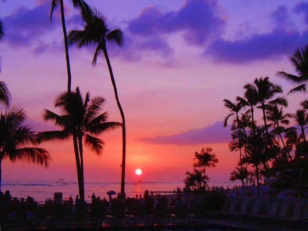 Hawaii Sunset Beach Wallpaper