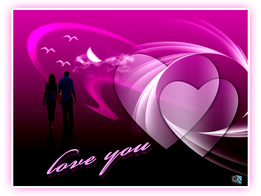 3D love Wallpaper for valentines with cute Color in Romantic Location