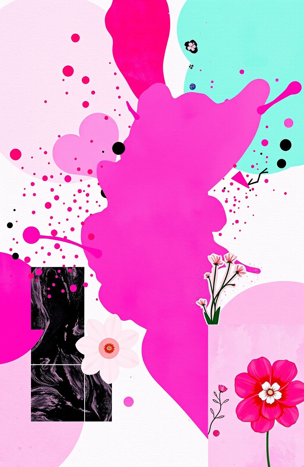Pink Collage Computer Wallpaper