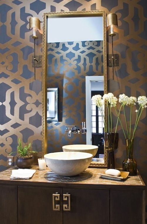 Gray And Gold Wallpaper Sink Trend Alert Pinter