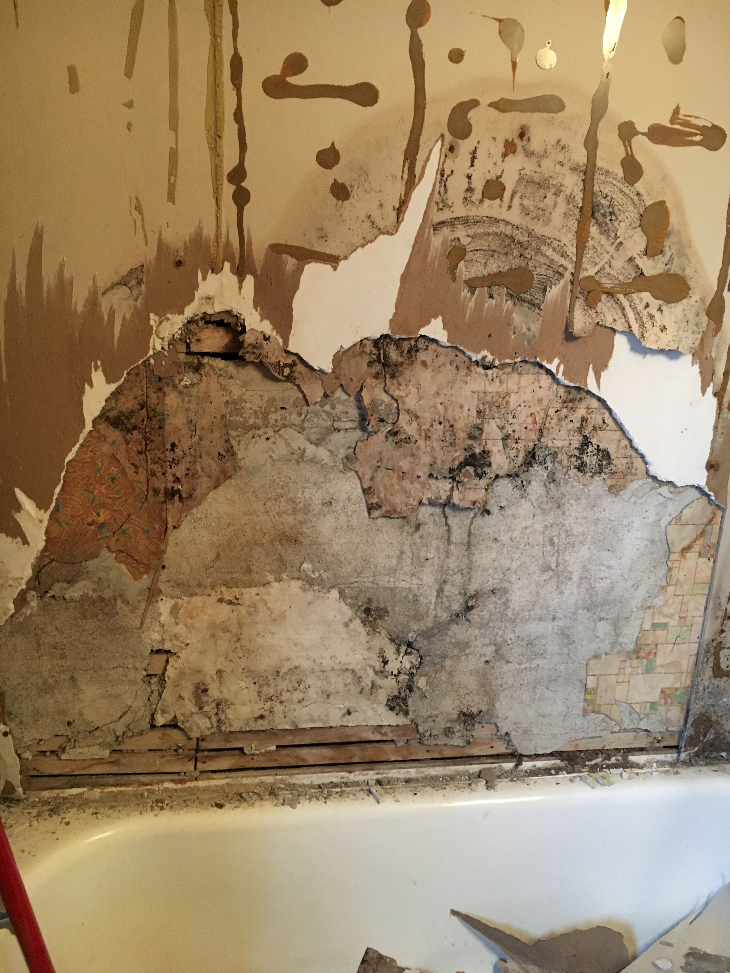 Behind The Plastic Tub Surround In Upstairs Bathroom Mold