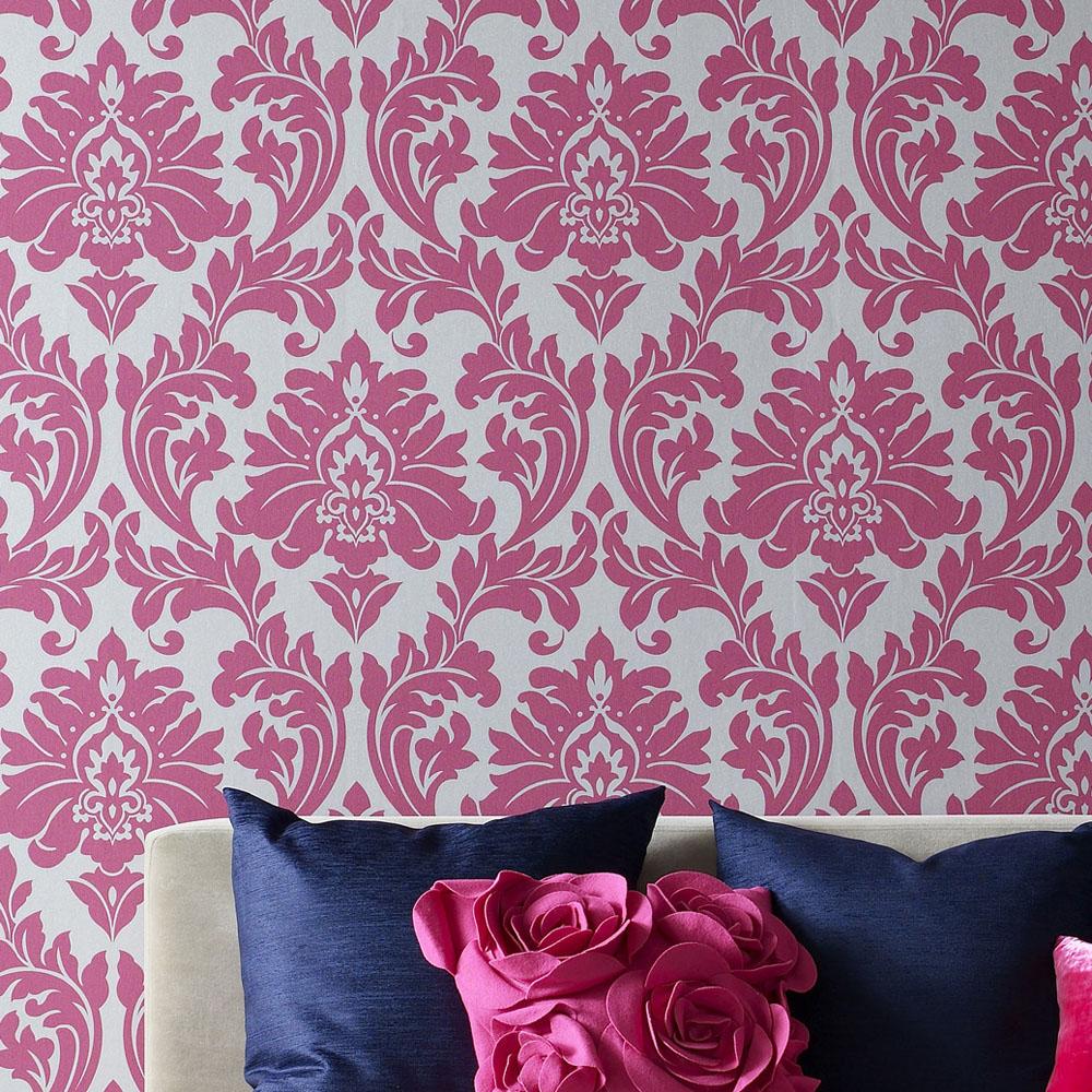 Pink And White Damask Wallpaper HD Lovely