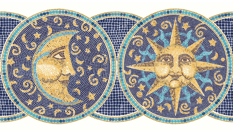 Image Celestial Mosaic Wallpaper Border