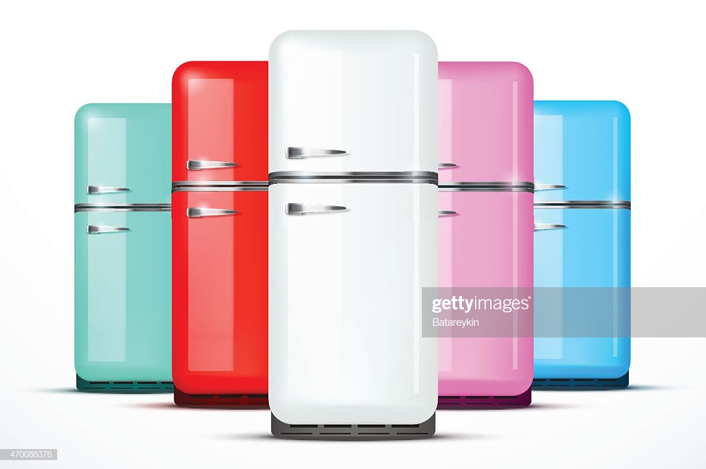 Set Of Fridge Refrigerator Vector Isolated On White Background