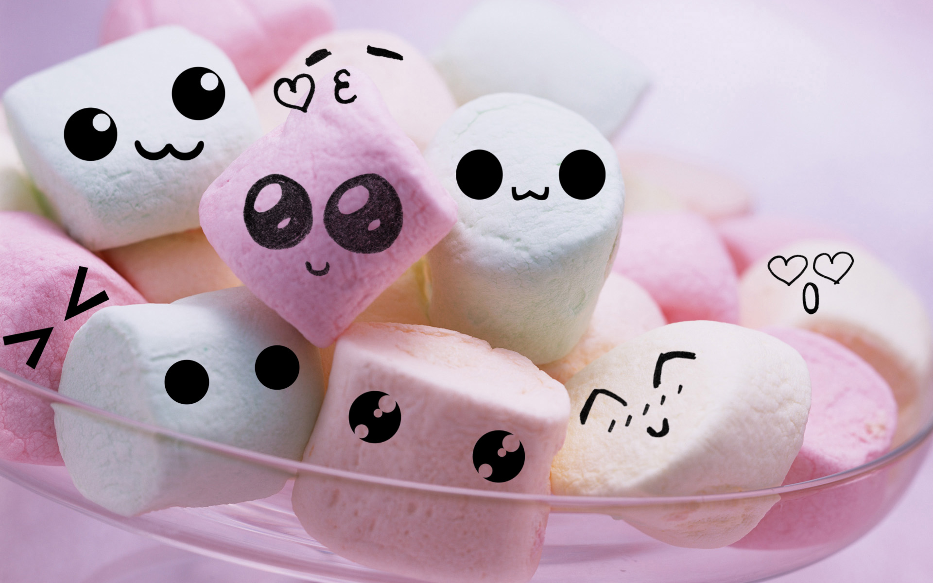 Hình nền cute art Marshmallow: \