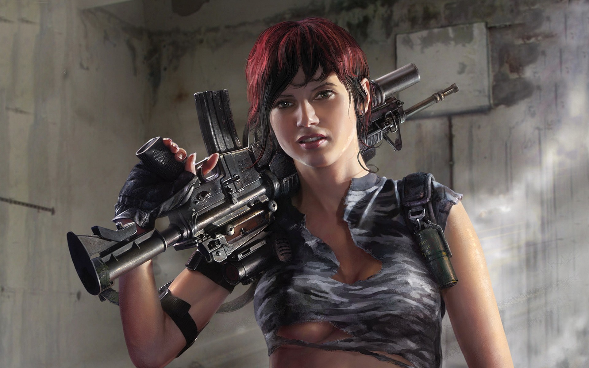 Women Guns Wallpaper Cgi 3d Girls