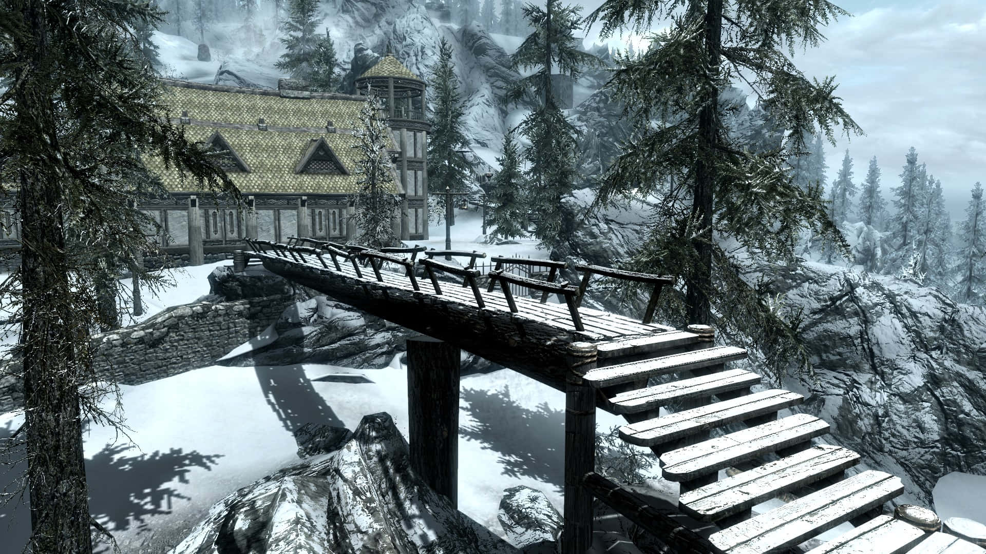 Stunning Of Heljarchen Hall In A Serene Landscape Wallpaper