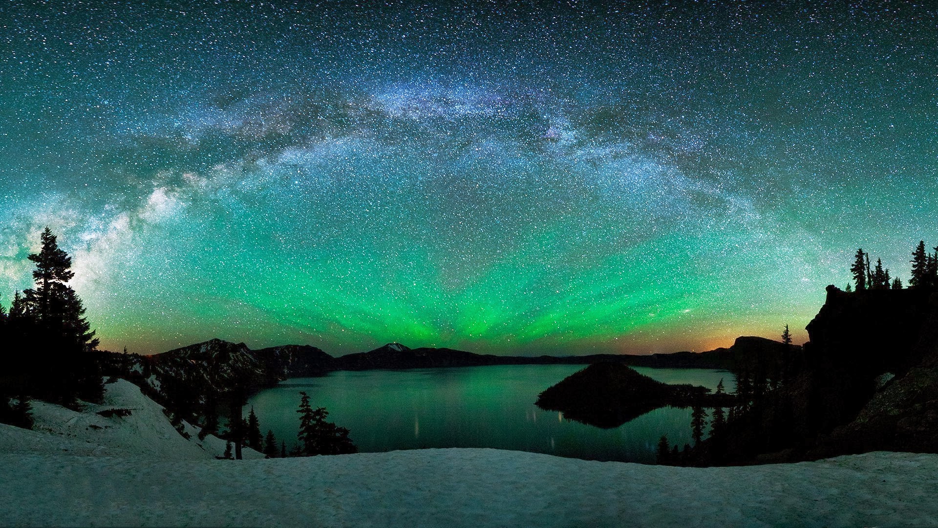 Aurora Borealis And The Milky Resolution 1920x1080pixel