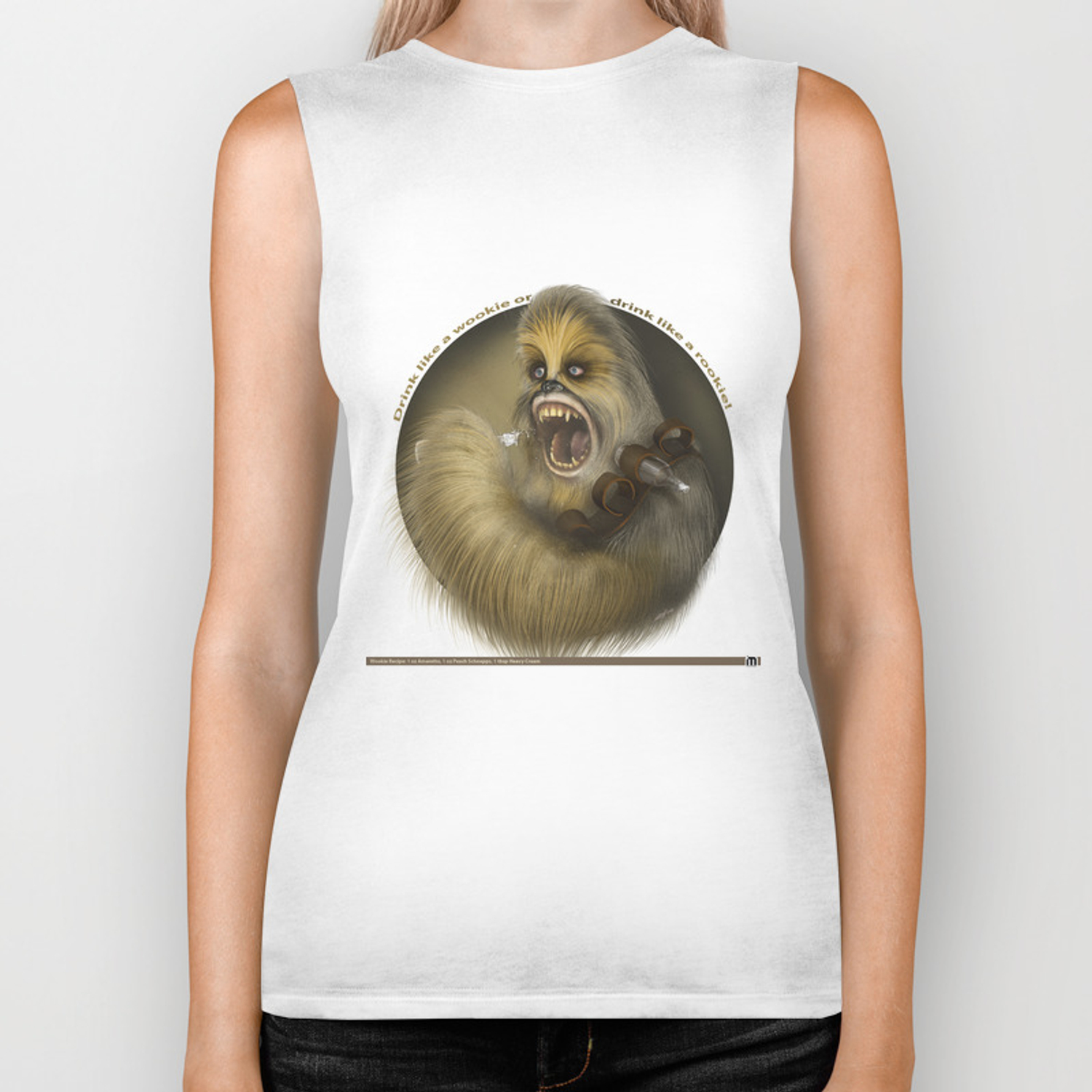 Wookie White Background Biker Tank By Mattiasstarkenberg