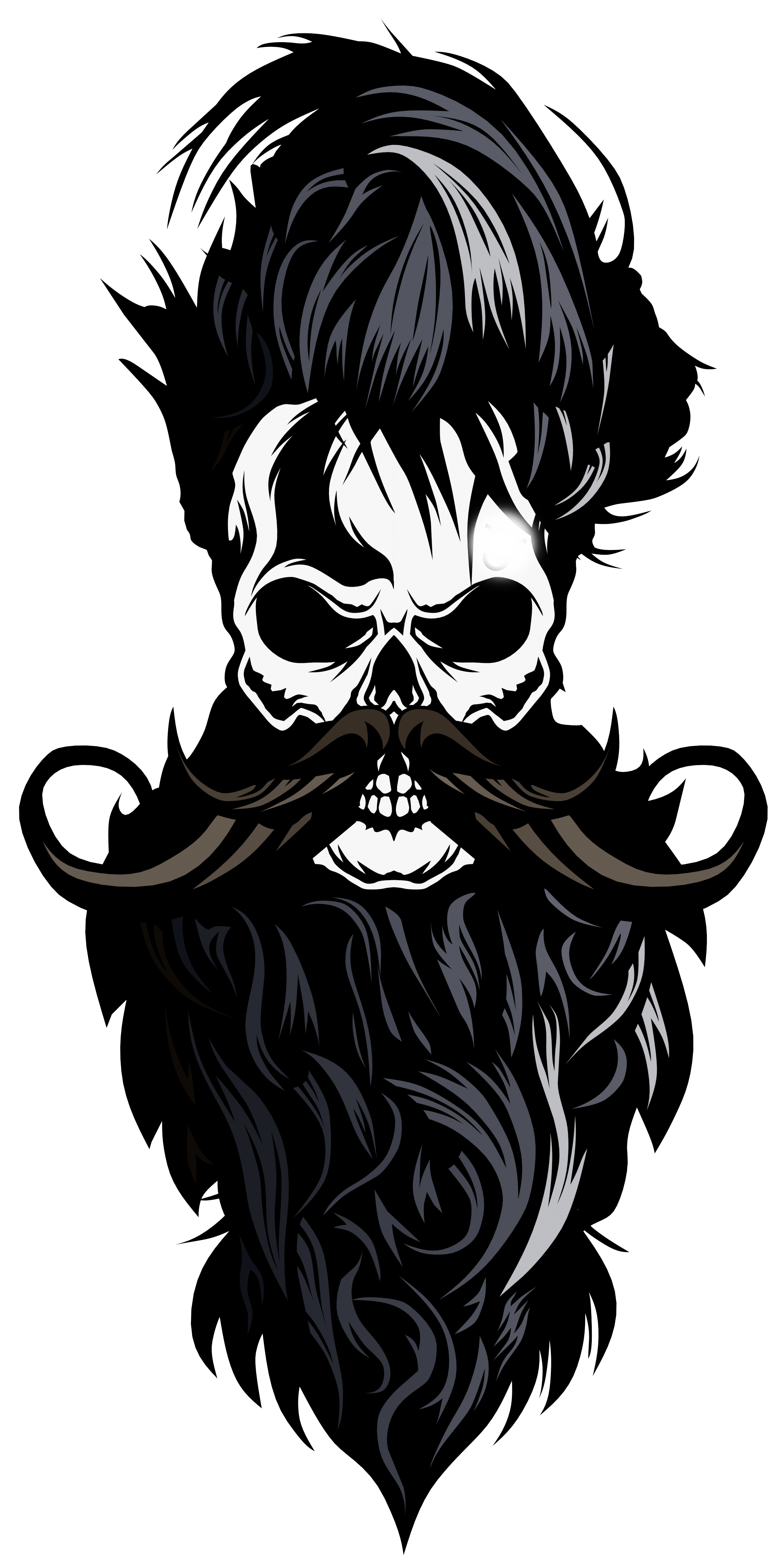 Bearded skull illustration Beard wallpaper Skull beard Bearded 2472x4944