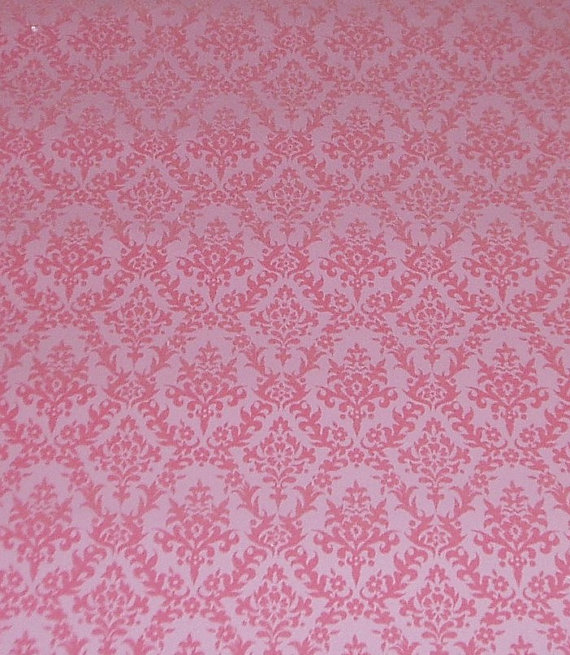 Vintage Pink 50s 60s Flocked Wallpaper Roll By Princessfluff