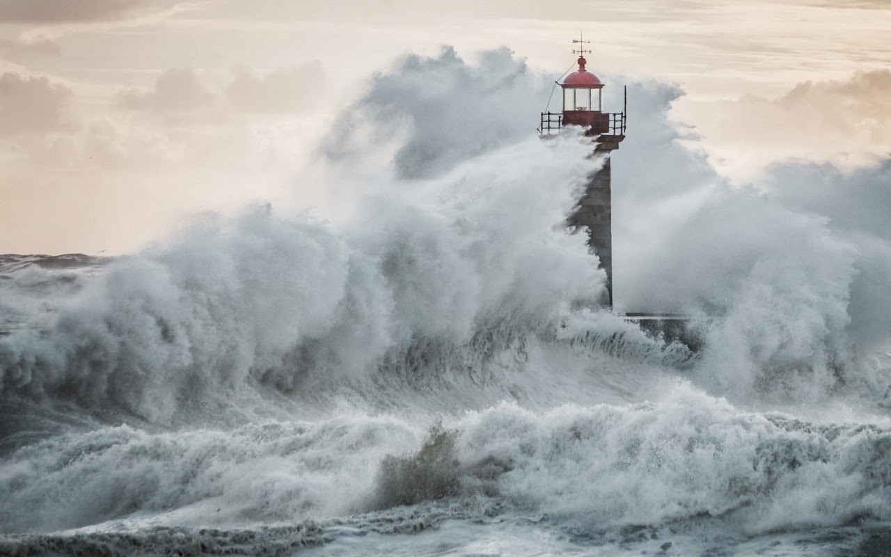 Lighthouse In Storm Wallpaper Resolution 1280x800ixel