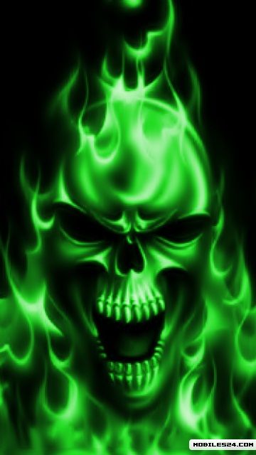 Green Skull HD Wallpaper To Your Mobile Phone Or Tablet
