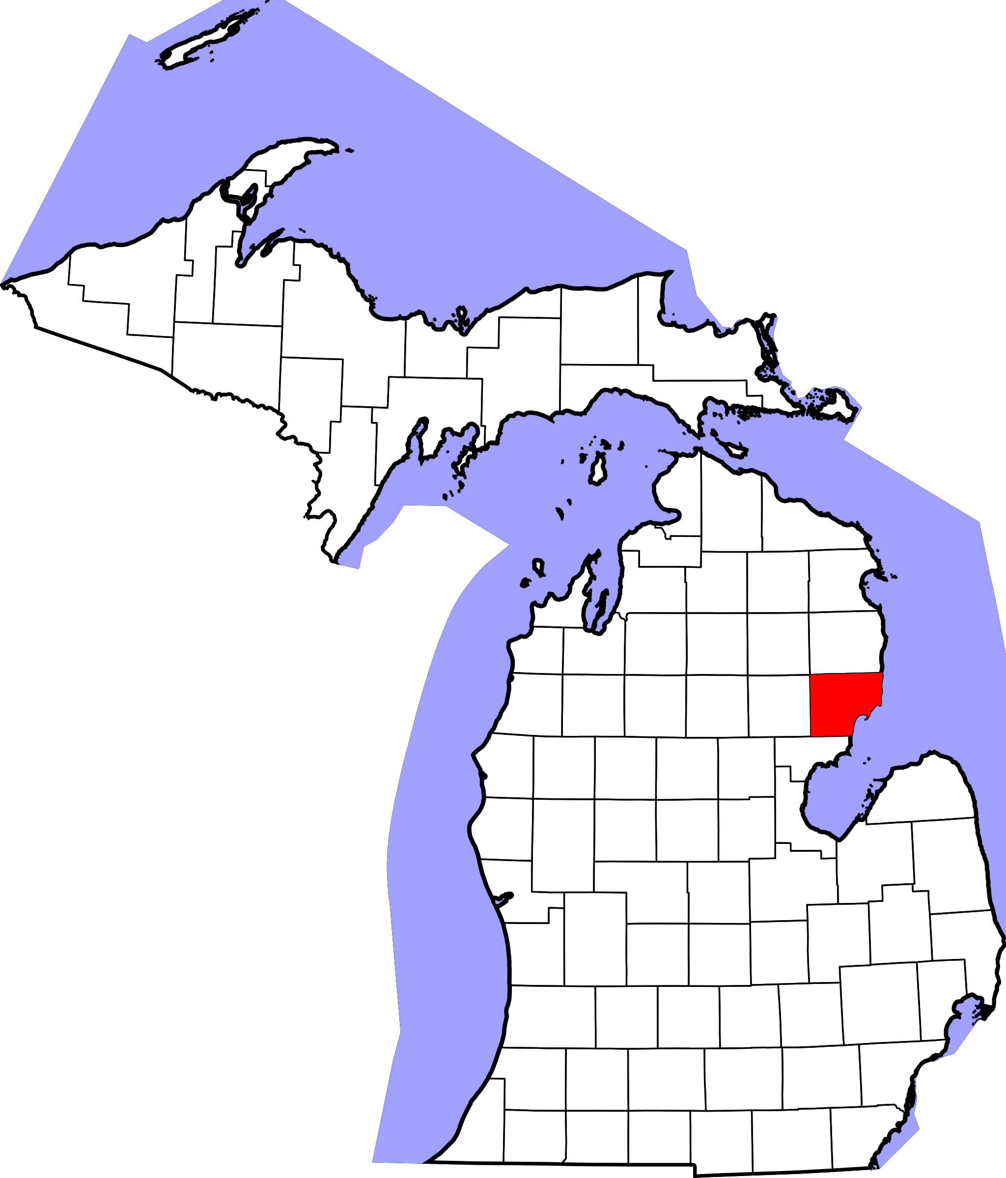 Michigan County Maps With Township And Range