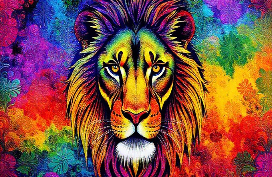 Colorful Lion Wallpaper