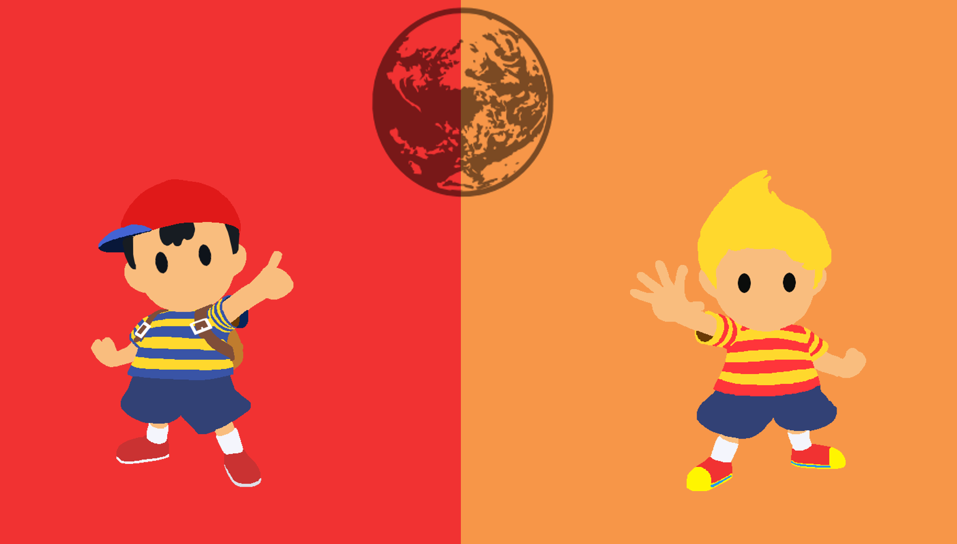 Ness and Lucas Minimalistic Wallpaper by MI6zombieguy92 1900x1080