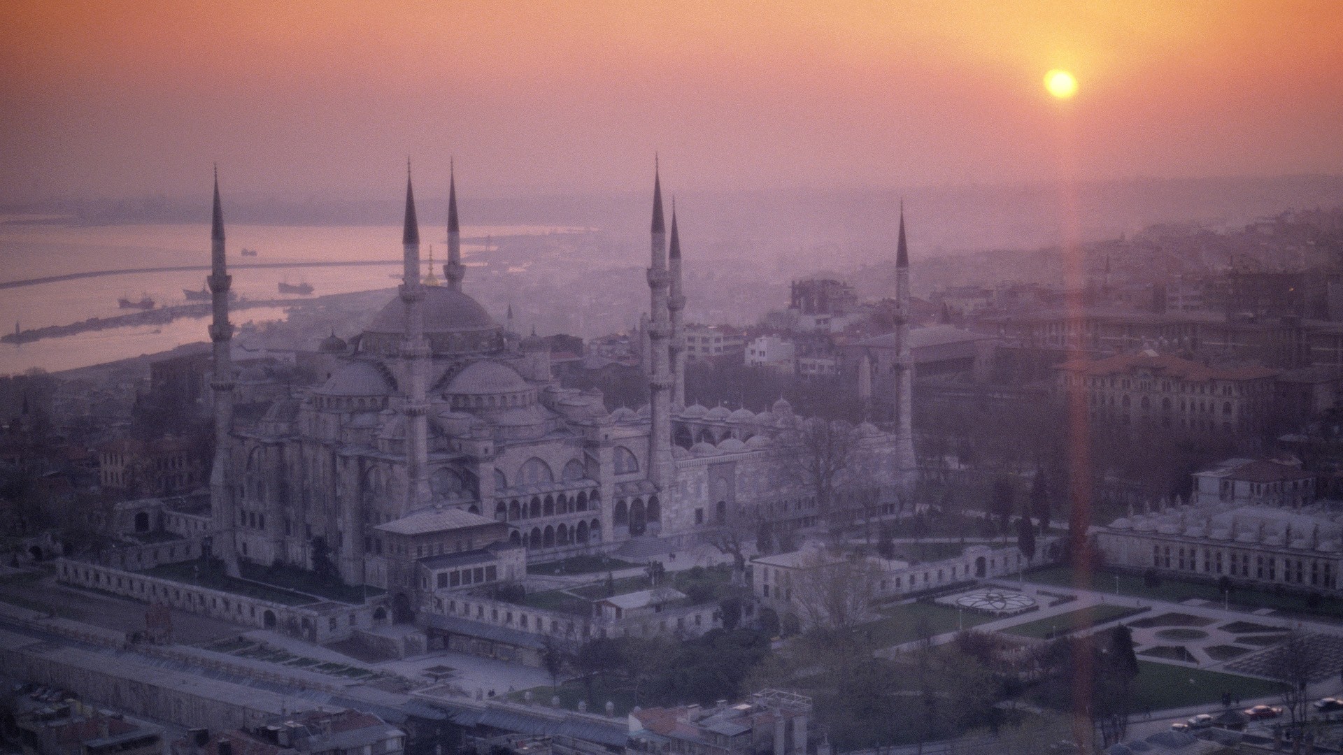 Blue Mosque At Sunset Istanbul Turkey Full HD Wallpaper