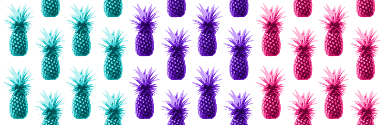 Pineapple Background Coloured Pineapples Small
