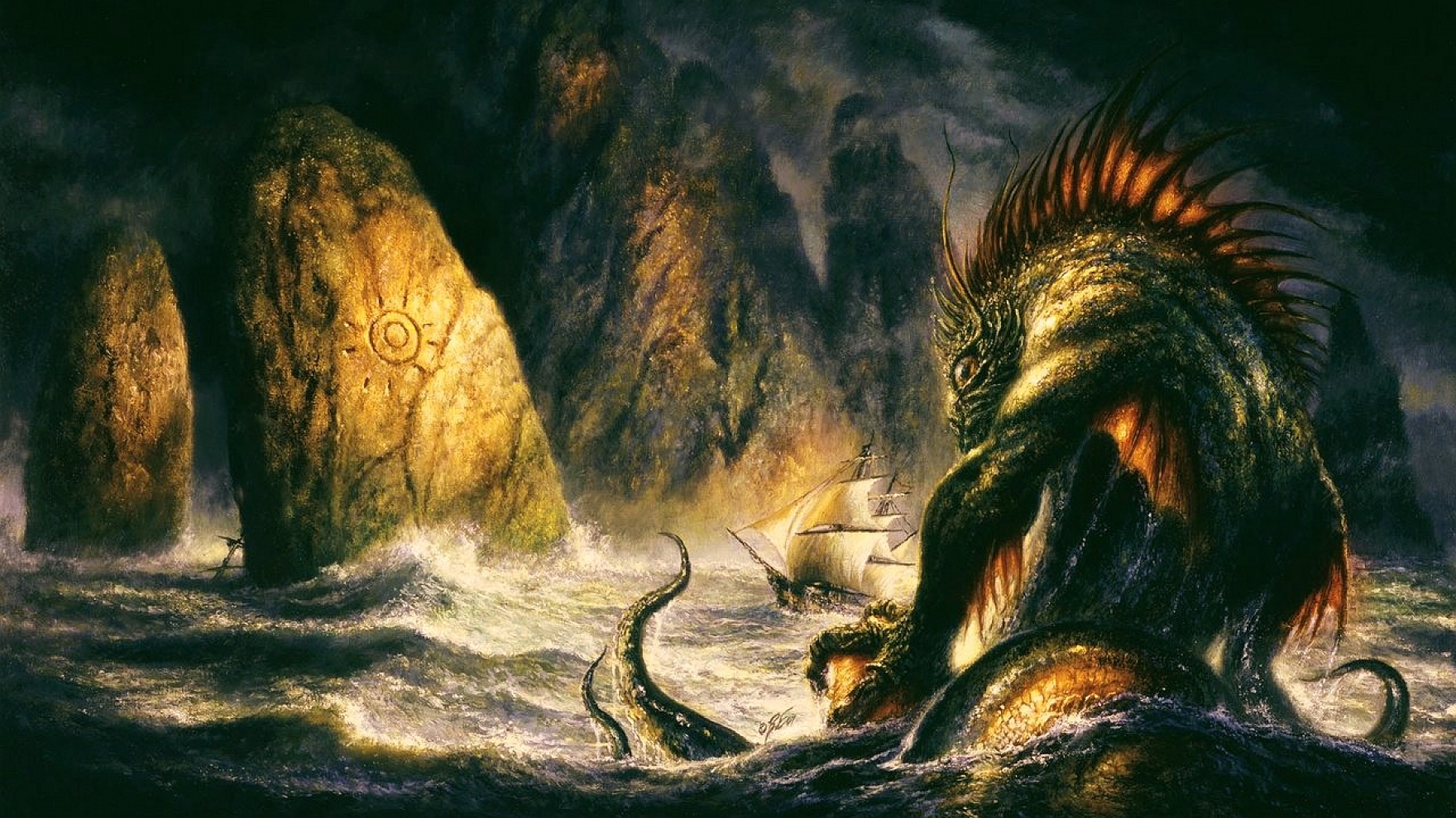 Fantasy   Sea Monster Wallpaper