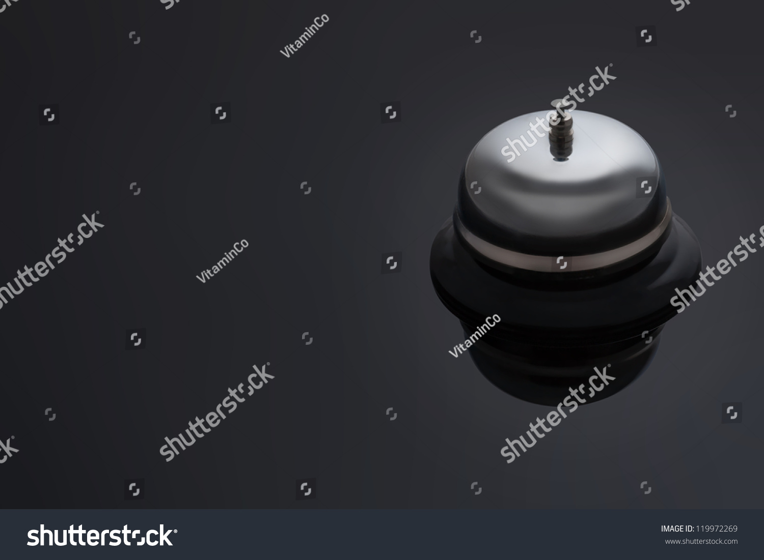 Reception Concierge Bell On Dark Background Stock Photo Edit Now