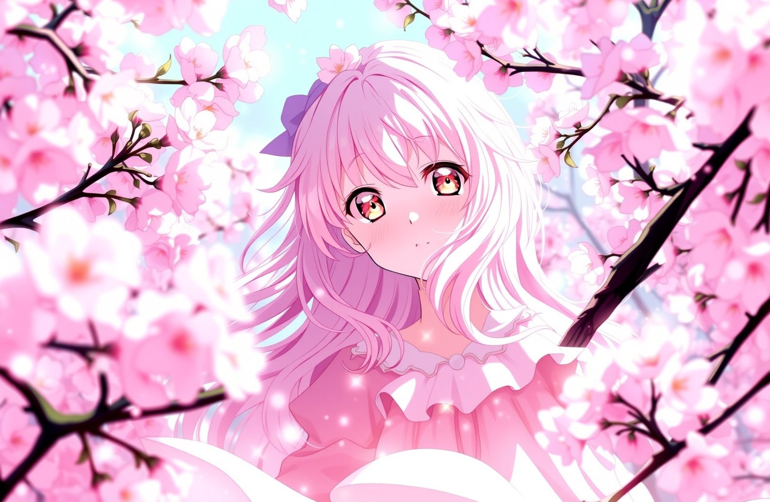 Pink Anime Wallpaper