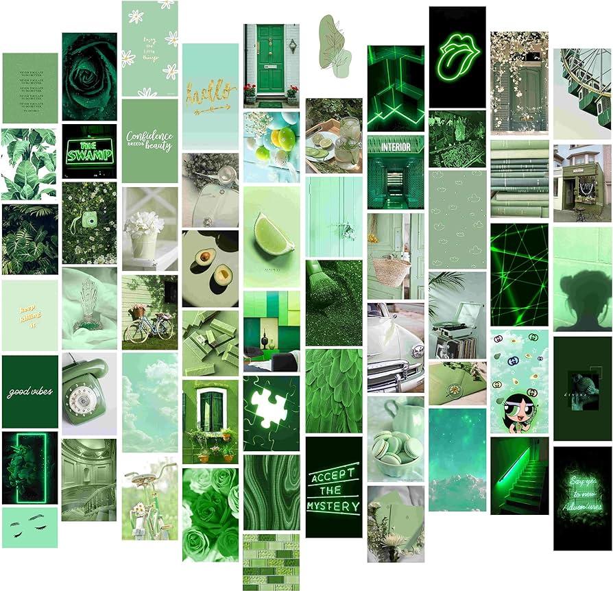 Amazon Te Sier 60pcs Green Wall Collage Kit Aesthetic