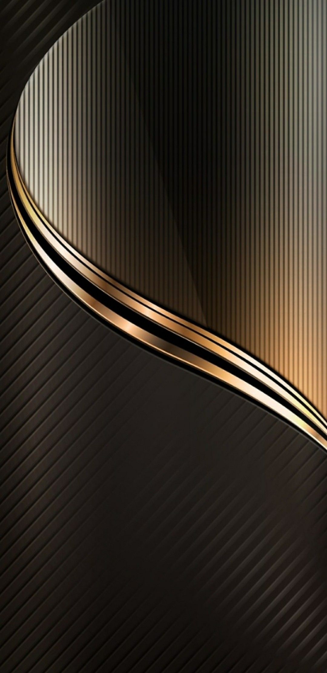 Abstract black and gold phone wallpaper with a sleek, modern design