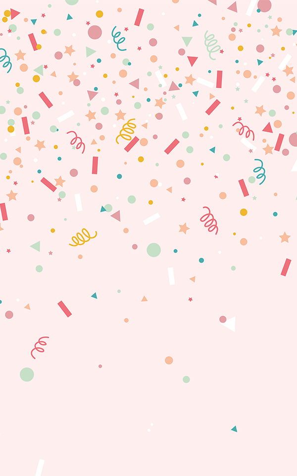 Carta Da Parati Coriandoli E Stelle Filanti Rosa Confetti