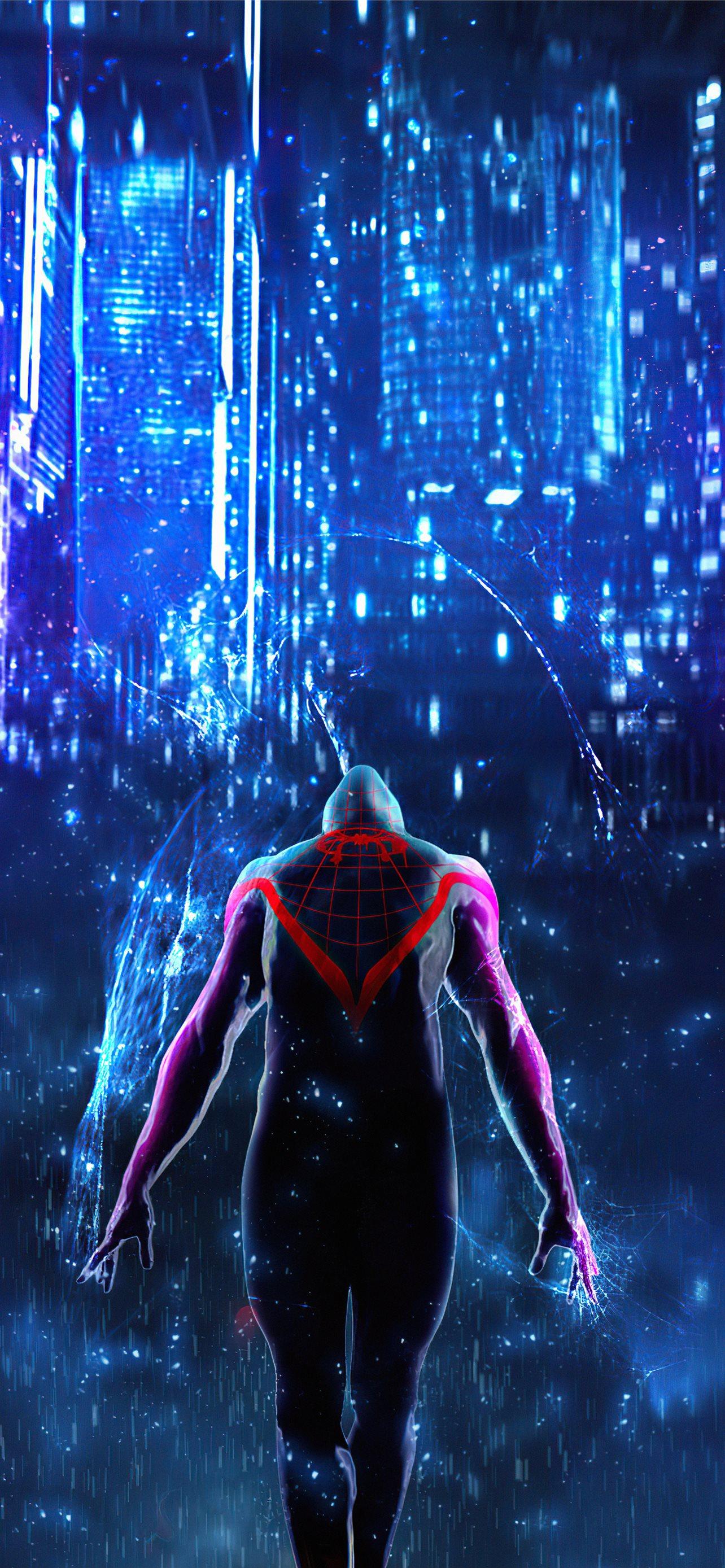 Spiderman Into The Spider Verse Poster iPhone Wallpaper