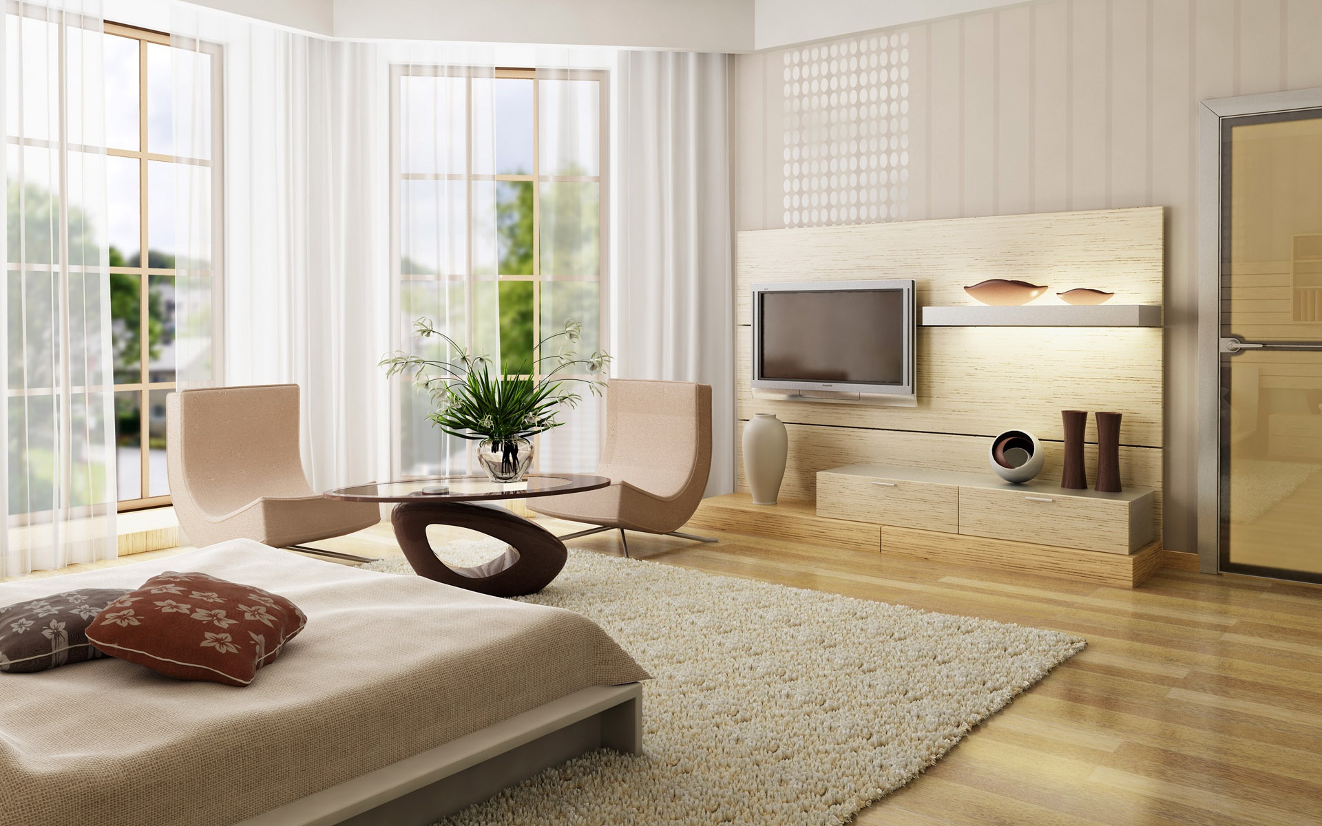 Modern Living Room Desktop Wallpaper And Stock Photos