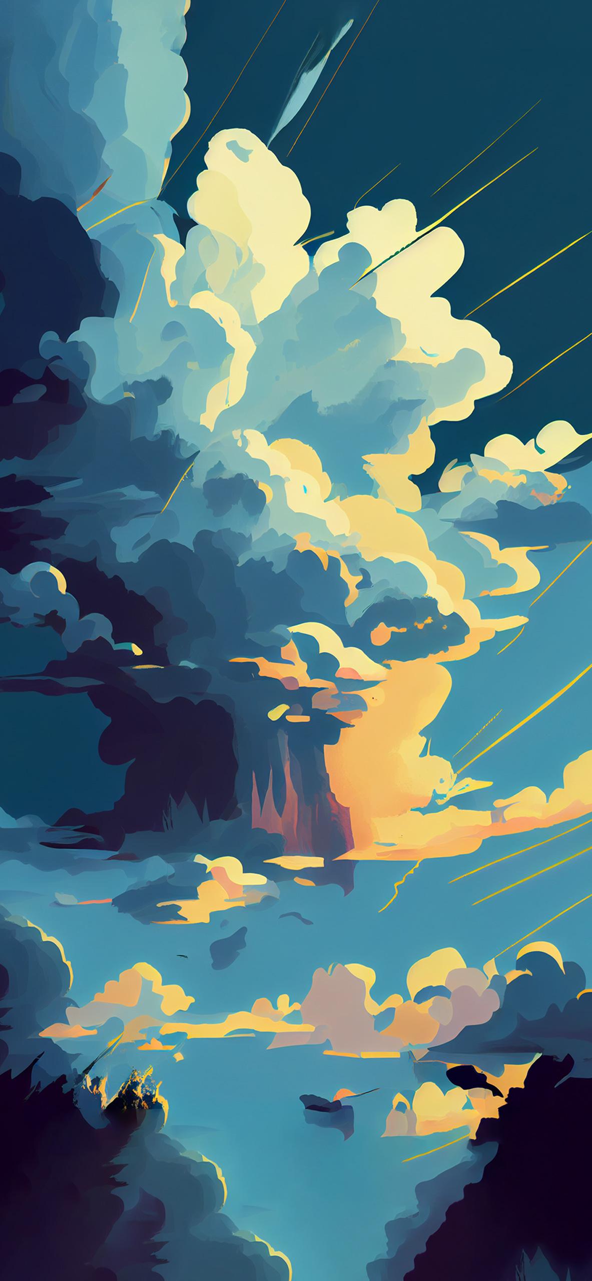Blue Clouds Aesthetic Wallpaper 4k