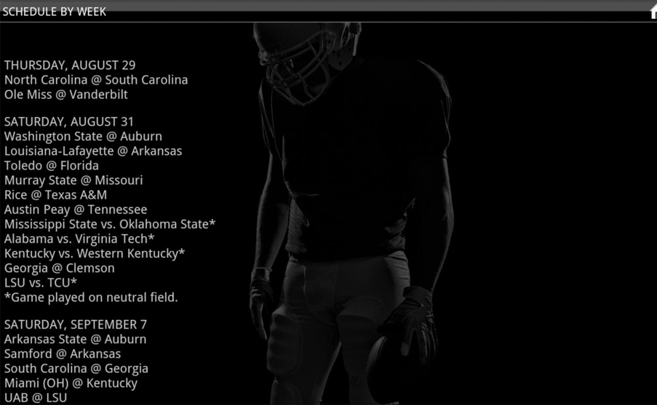 Arkansas Razorback Football Screenshot