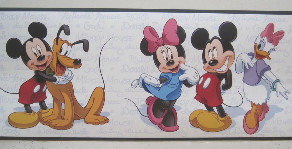 Disney Mickey Mouse Minnie Goofy Donald Duck Wallpaper Border