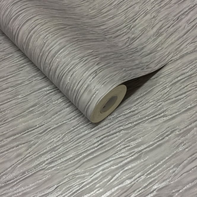 Love Wallpaper Crushed Silk Plain Glitter Grey Silver