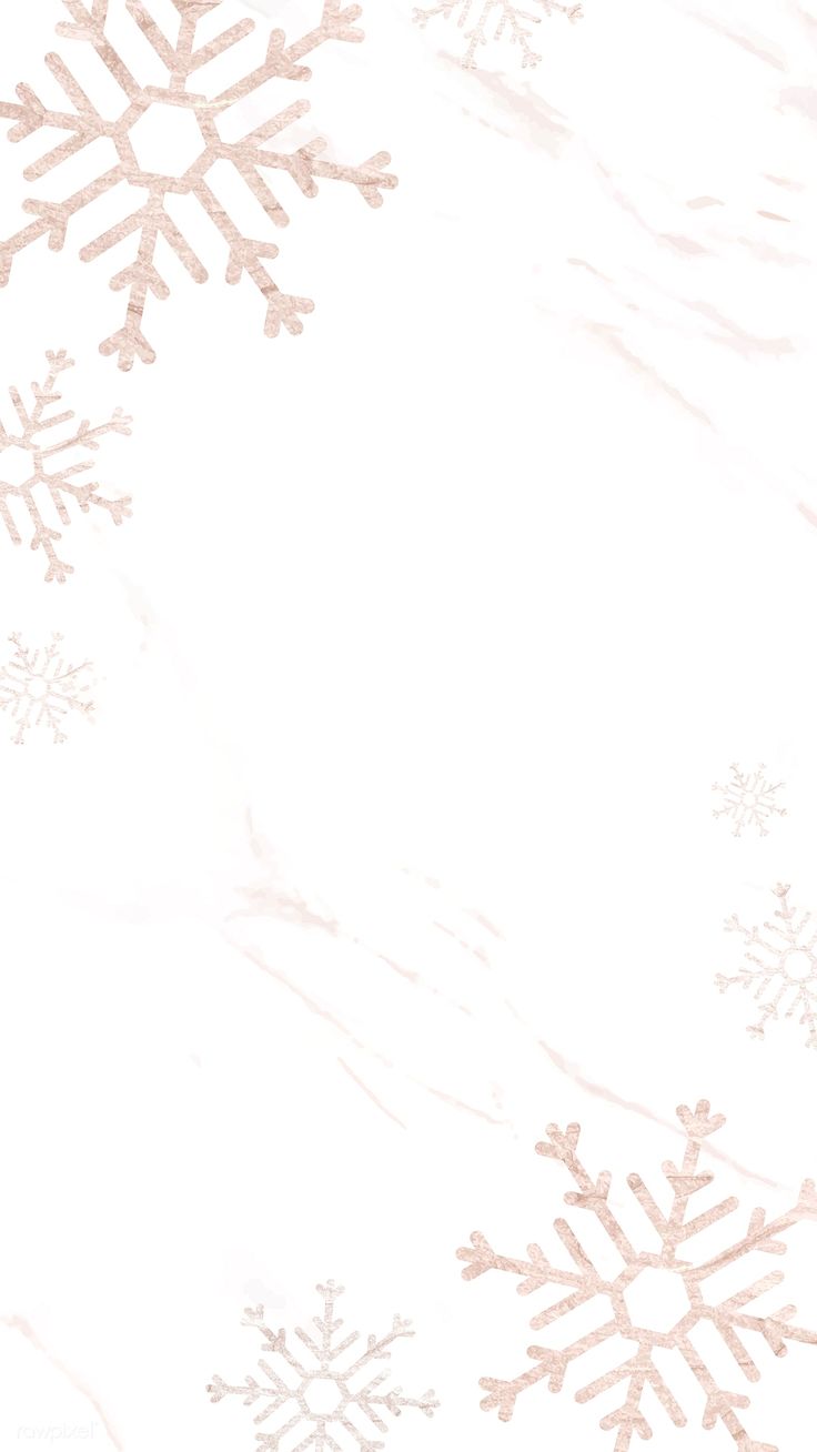 Snowflakes Patterned On White Mobile Phone Wallpaper Vector