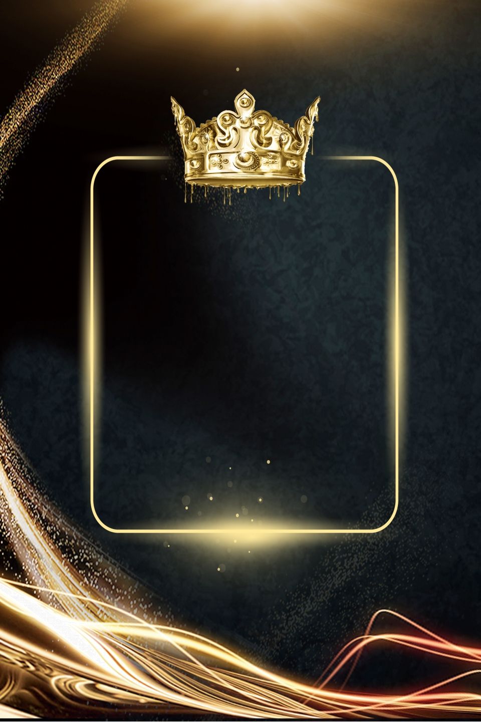 Black Texture Crown Summer Promotion Poster Background Gold