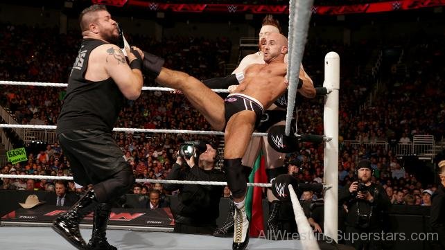 Cesaro Fighting With Kevin Owens