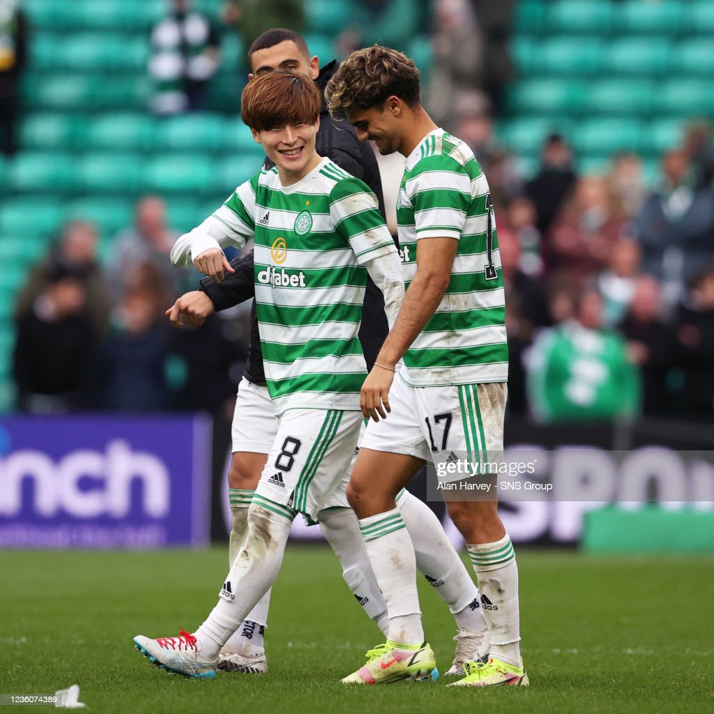 Celtic S Kyogo Furuhashi And Jota At Full Time During The Cinch