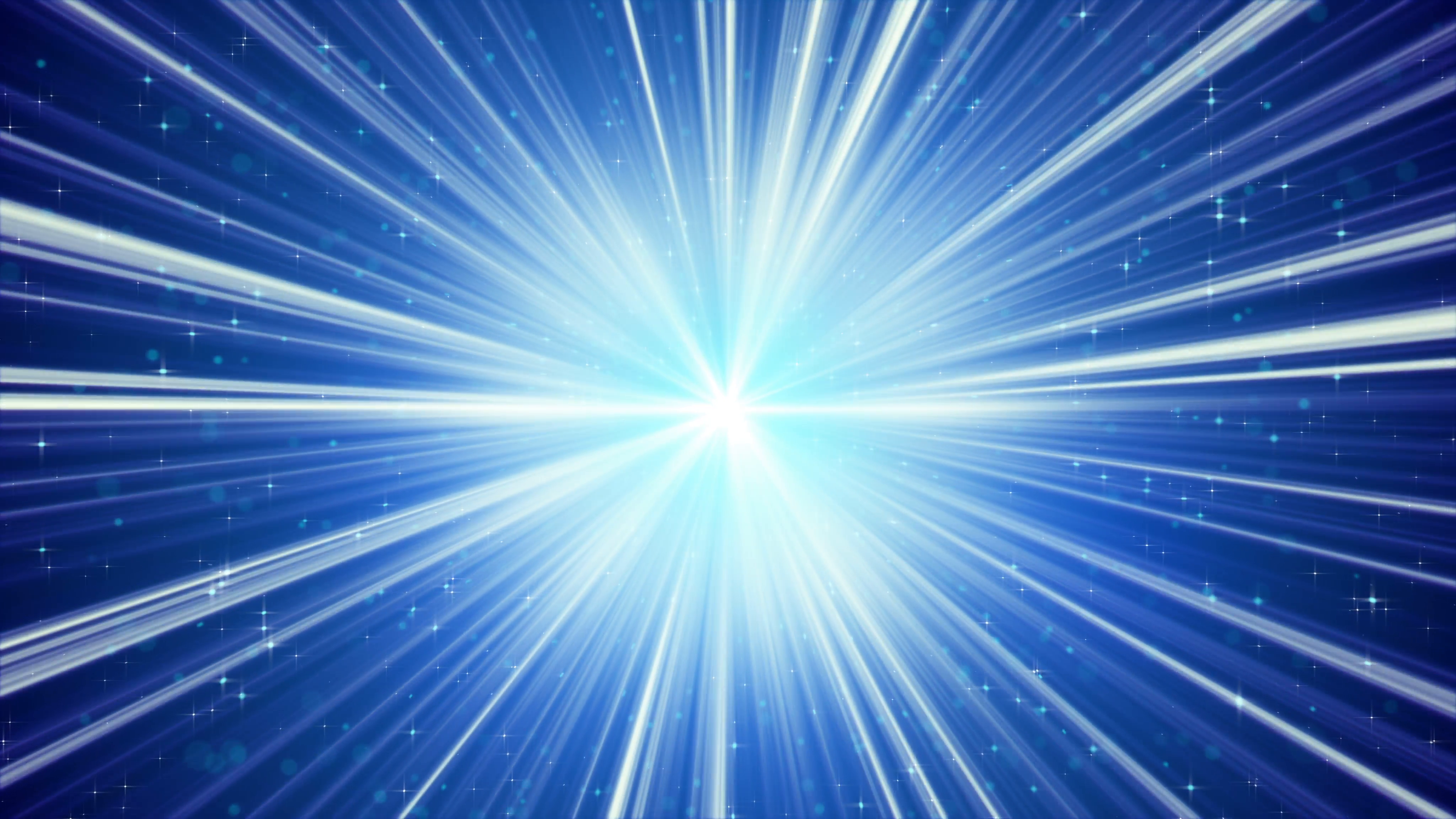 Blue Shining Light Rays And Stars Loopable Background 4k