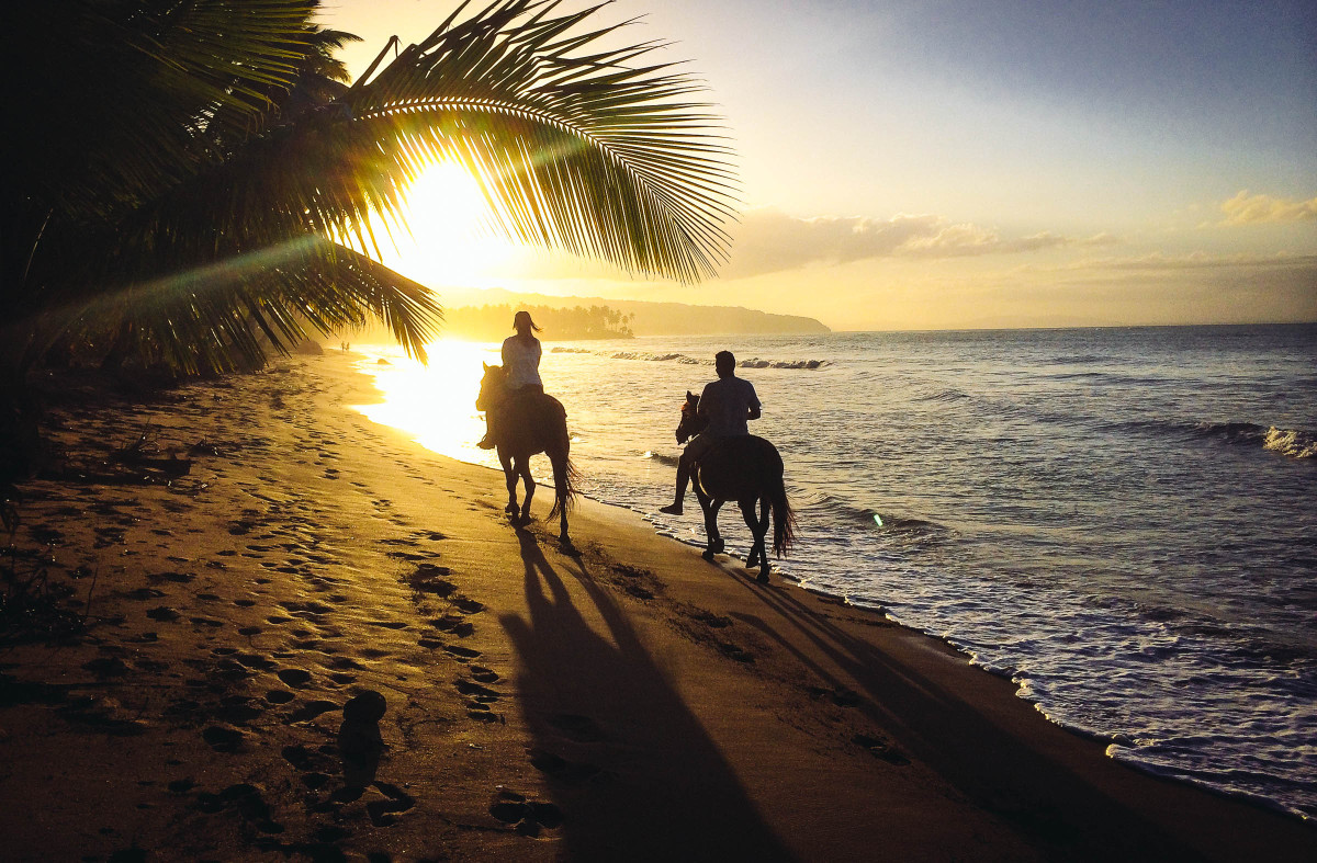 Horseback Riding At Sunset On The Beach Near Las Terrenas By Patrick