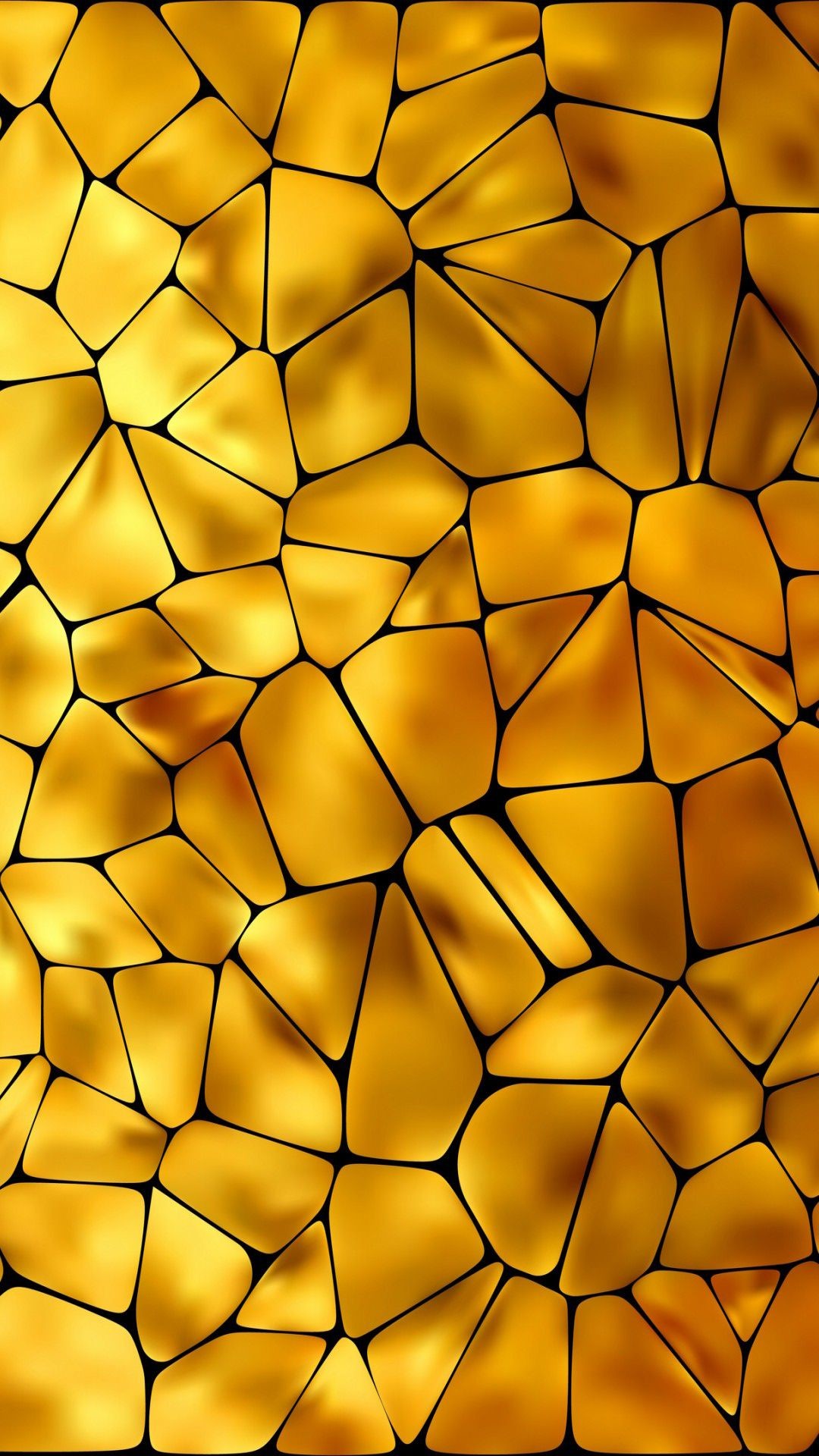 Abstract golden texture resembling a mosaic of polished stones, ideal for a luxurious phone wallpaper