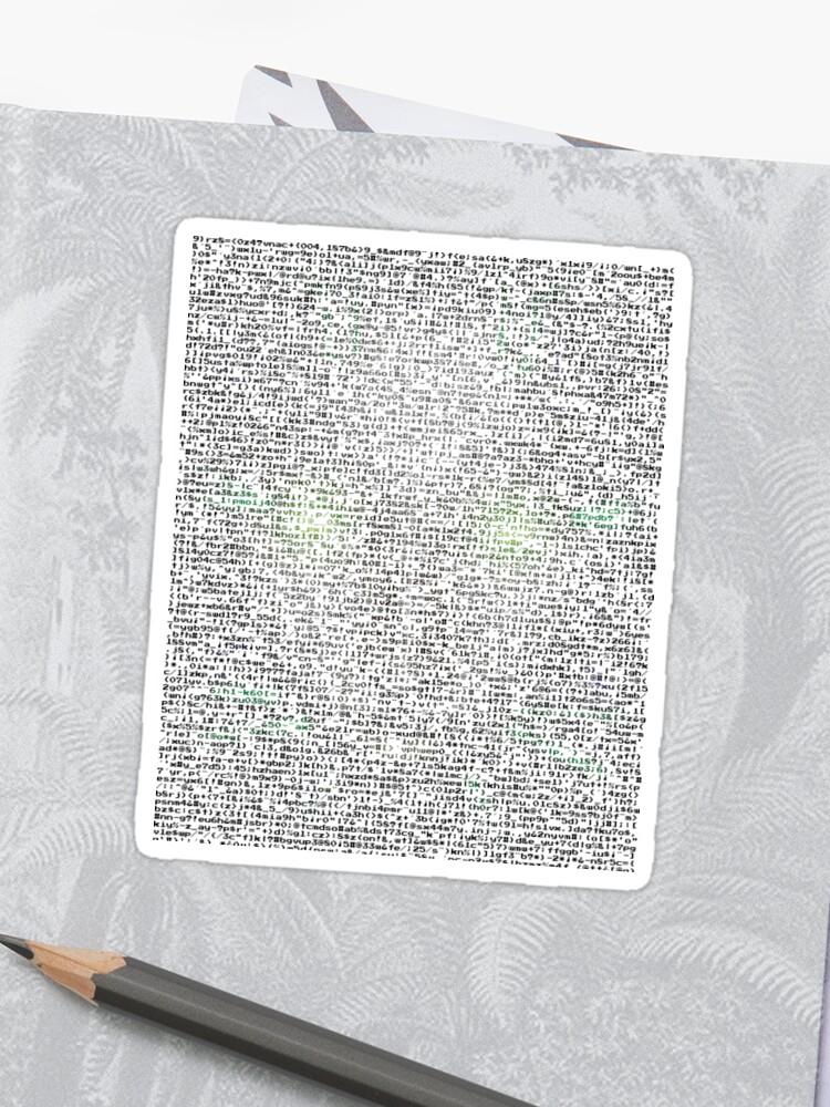 Shodan In Ascii System Shock Transparent Background Sticker