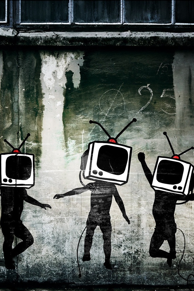 Banksy Wallpaper iPhone Tv Heads