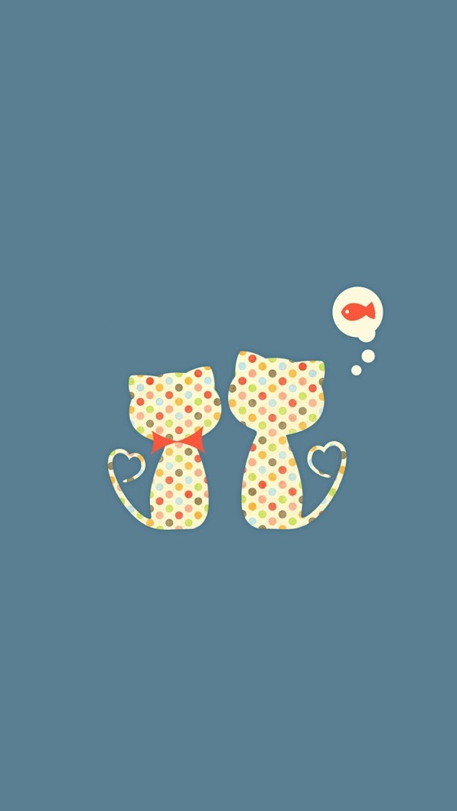Cute Cartoon Cats Wallpaper   iPhone Wallpapers 640x1136