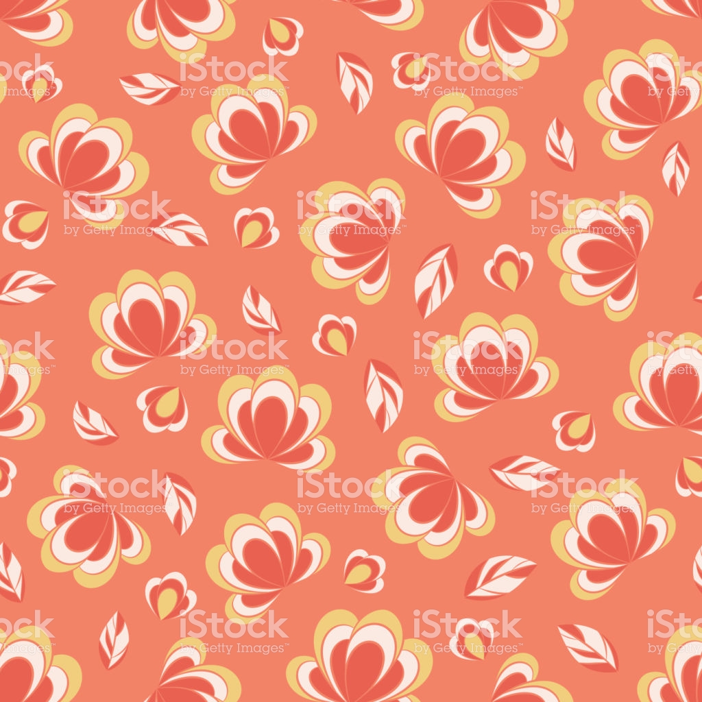 Seamless Vector Floral Pattern With Abstract Flowers In Monochrome