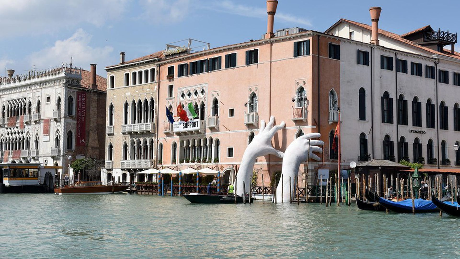 How Giant Hands In Venice Bat Climate Change Axios